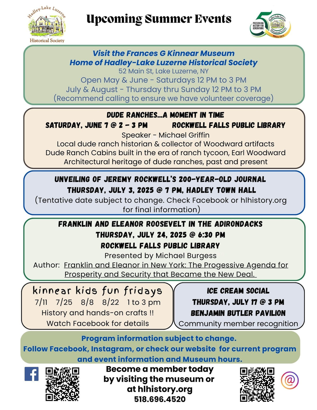 2025 Event Schedule
