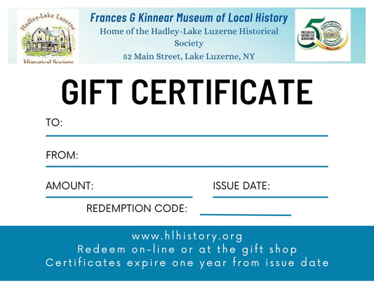 Hadley-Lake Luzerne Historical Society Gift Card